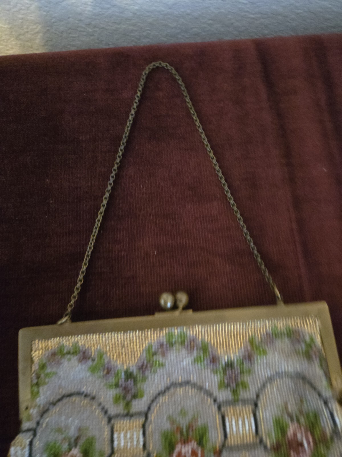 Antique 1900’s Rose Motif Beaded Purse