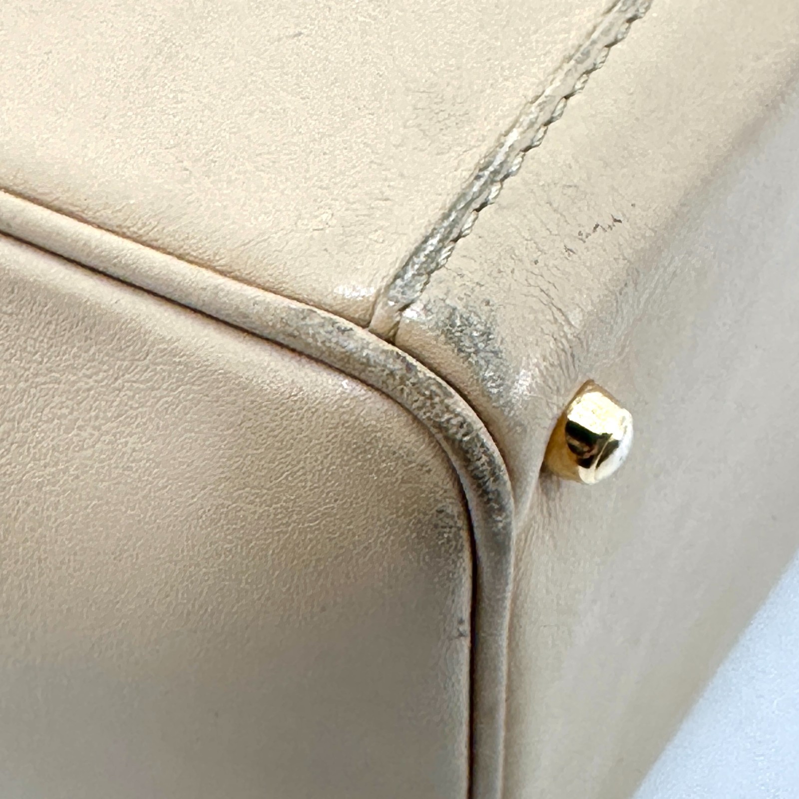 Gucci Hand Bag Bamboo 2Way Shoulder Leather Beige Authentic 333T0346