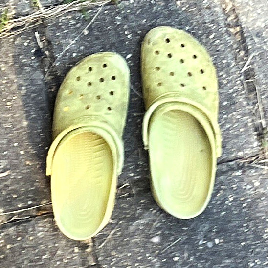 Green Unisex Adult Clog Sandals US 8.5 Solid Rubber Upper Slip-On