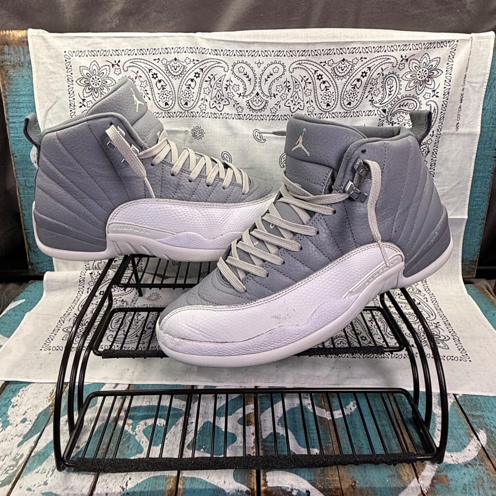 Jordan Air Jordan 12 Retro Stealth Men’s 10 Sneakers Gray/White CT8013-015