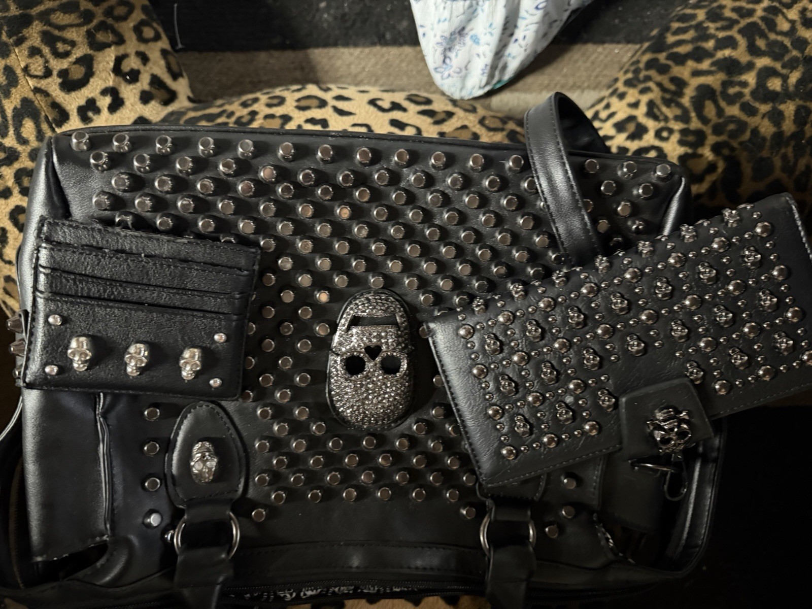 Skull Purse With Matching Wallet And Mini Card Holder