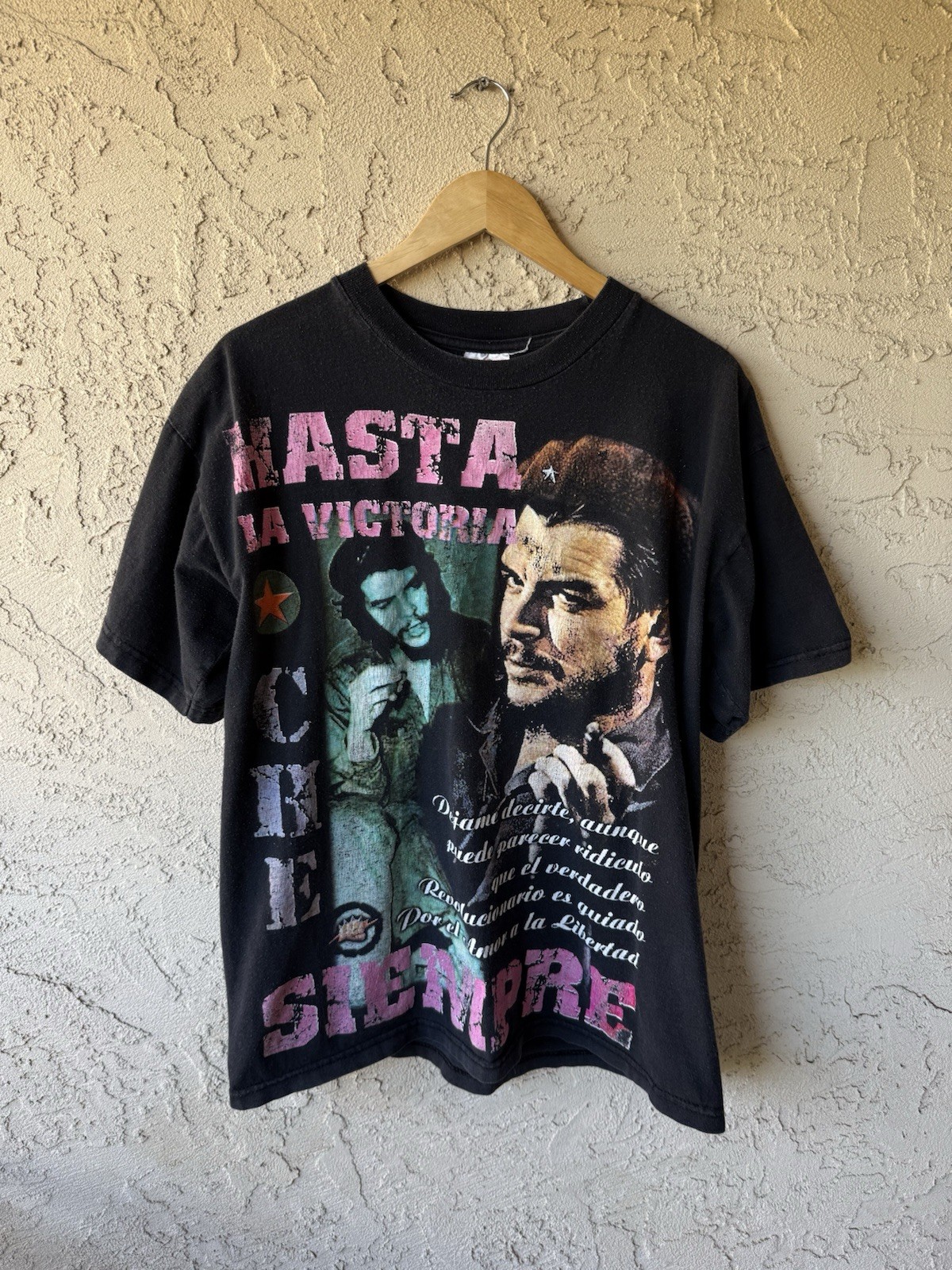 Vintage Che Guevara t-shirt Hasta La Victoria XL Double Sided AOP Rap Tee RATM