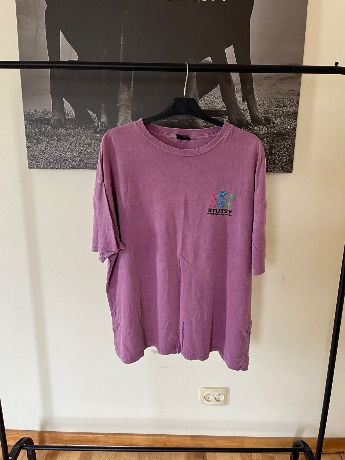 Vintage T-Shirt Stussy Tribe Pink 2000 Size M 10