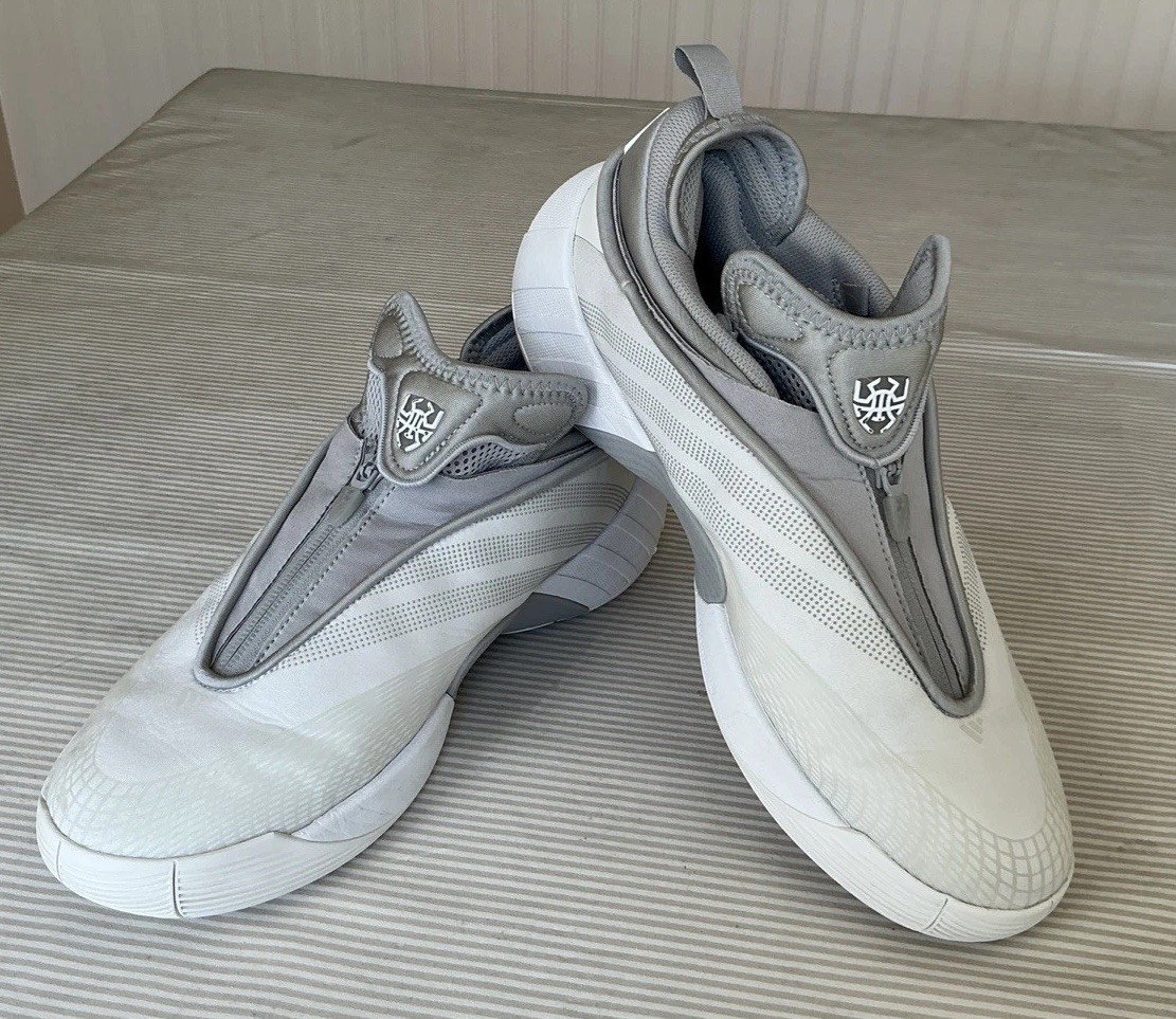 Adidas D.O.N. Issue #7 White Grey Men’s Basketball Shoes Sz 9.5 JS1299