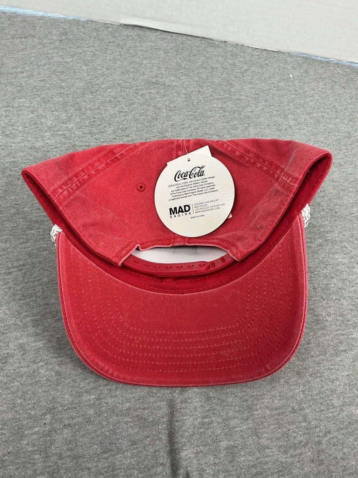 Coca-Cola Rope Snapback Hat Red White Logo Vintage Look NWT