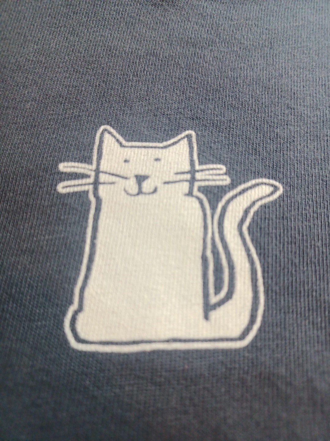 Life Is Good Whote Cute Cat V Neck Crusher Tee Sz L