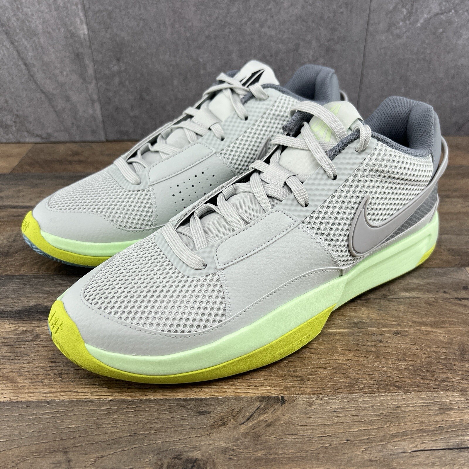 Nike Ja 1 Sz 10 Mens Light Silver Granite Cyber Gray Basketball Shoes New