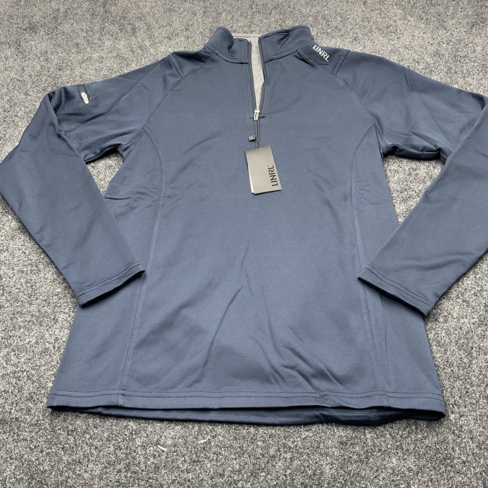 New UNRL Quarter Zip Pullover Men Athletic Golf Lightweight XS Performance Navy