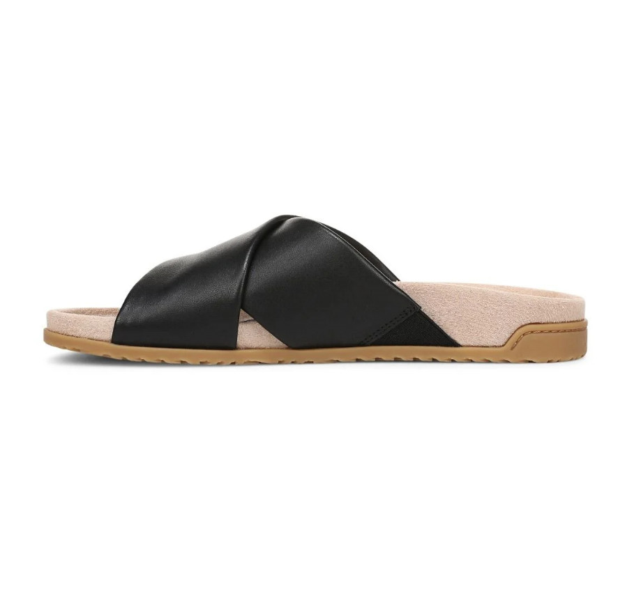 VIONICS Etna Slide Sandal – Black Leather NEW