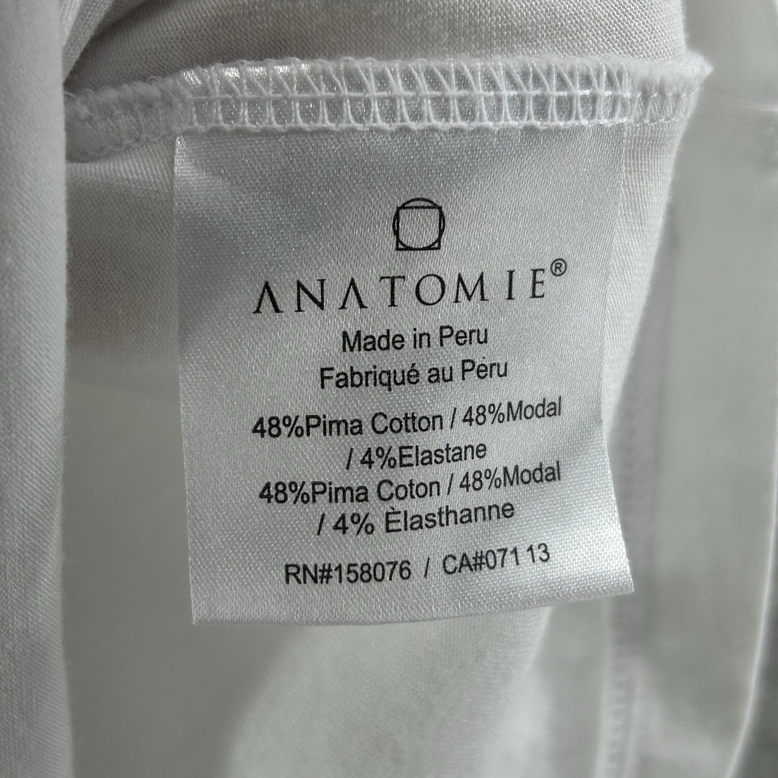 Anatomie Top Women Size Small White Casual Pima Cotton Summer