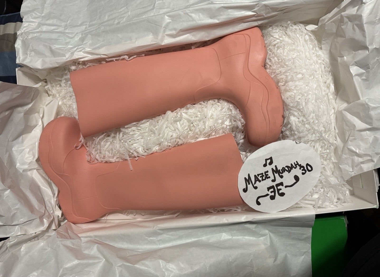 BOTTEGA VENETA Knee High Boots Puddle Rubber Pink Size 37