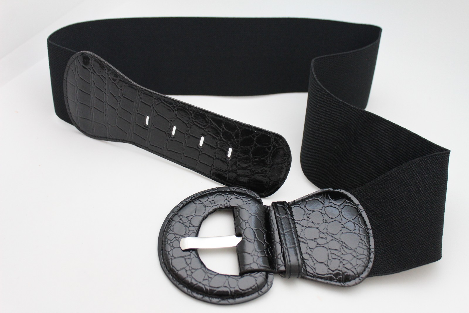 Women Wide Waistband Elastic Black Day Fashion Belt High Waist Hip Fit Size S M