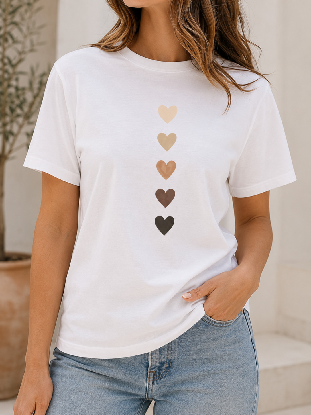 Skin Tone Hearts Equality Diversity Graphic T-Shirt