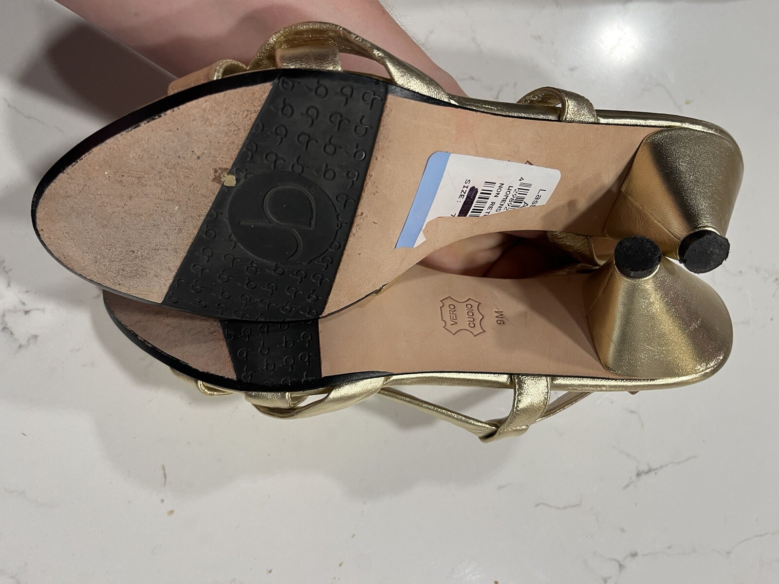 Jessica Bennett New Womens Gold Leather Sandal Size 9M