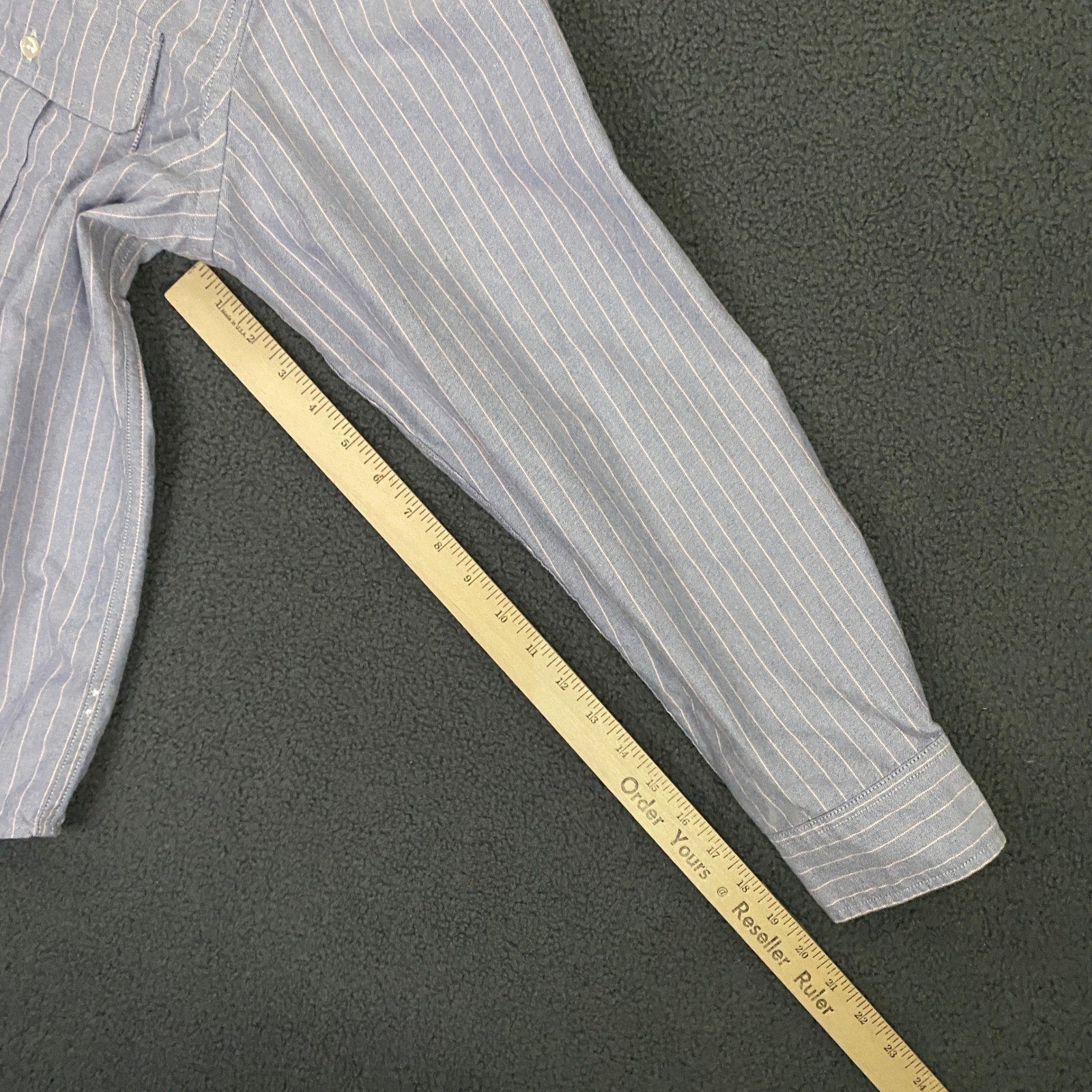J.Crew Classic Oxford Two Pocket Workshirt Mens XL Striped Cloth Blue Button Up