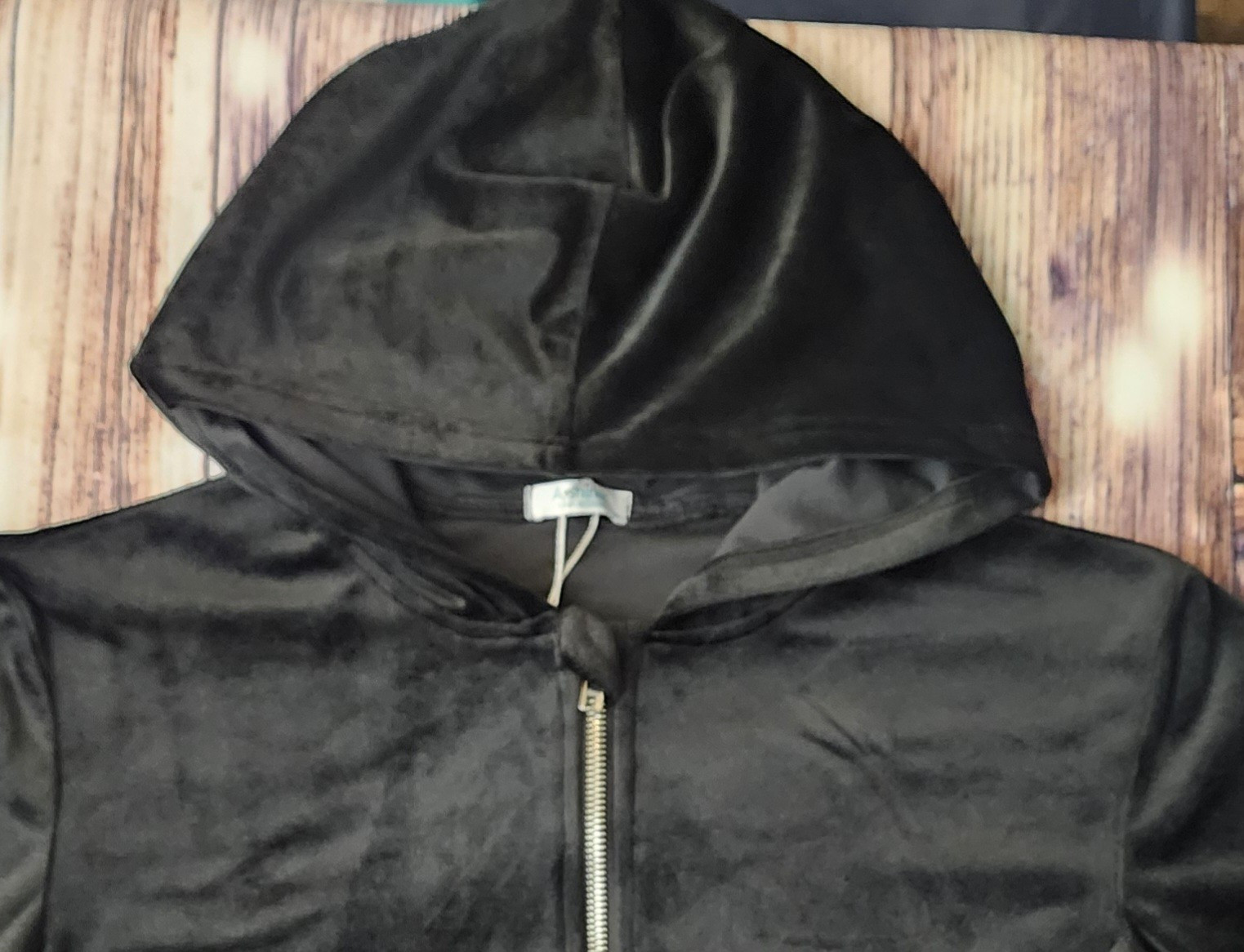 ARSHINER Hoodie Womens Small BUTTERY SOFT Black Velour Velvet Dance Ballet NWOT