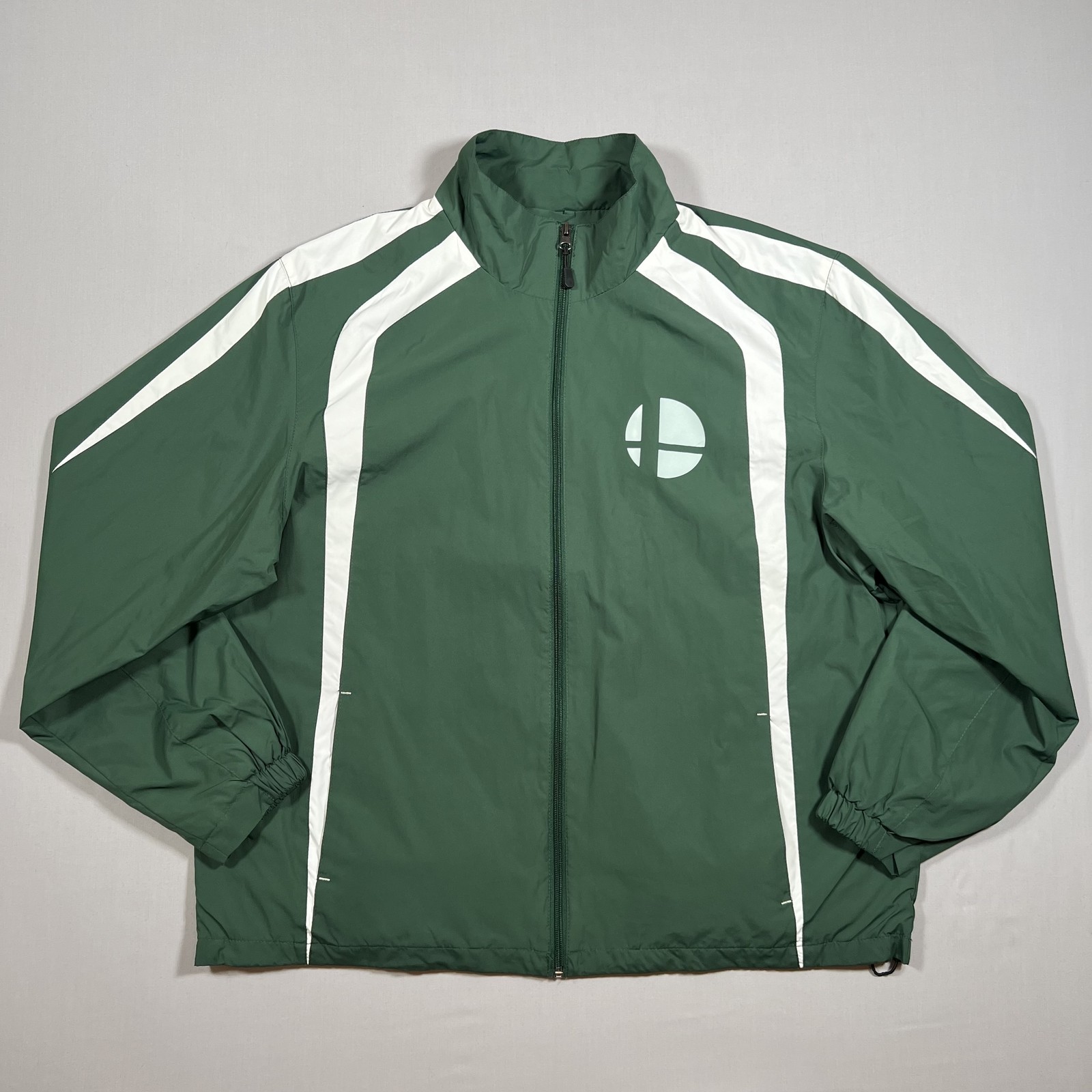 Super Smash Bros Nintendo Windbreaker Tournament Jacket Men’s L Green White