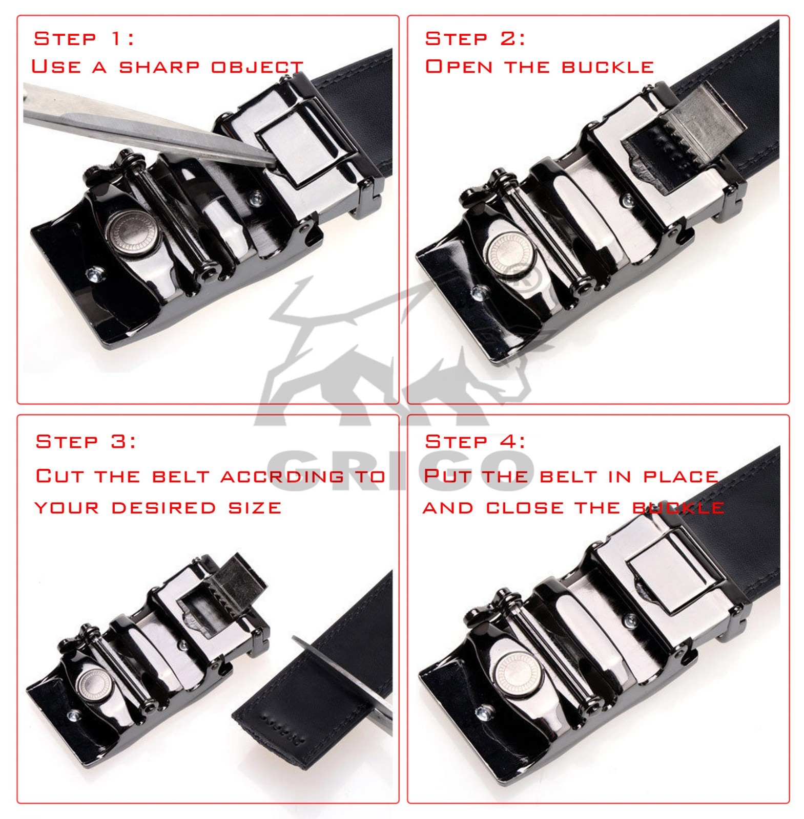 Fashion Men’s Automatic Real Leather Ratchet Belt Strap Jeans Waistband Gift