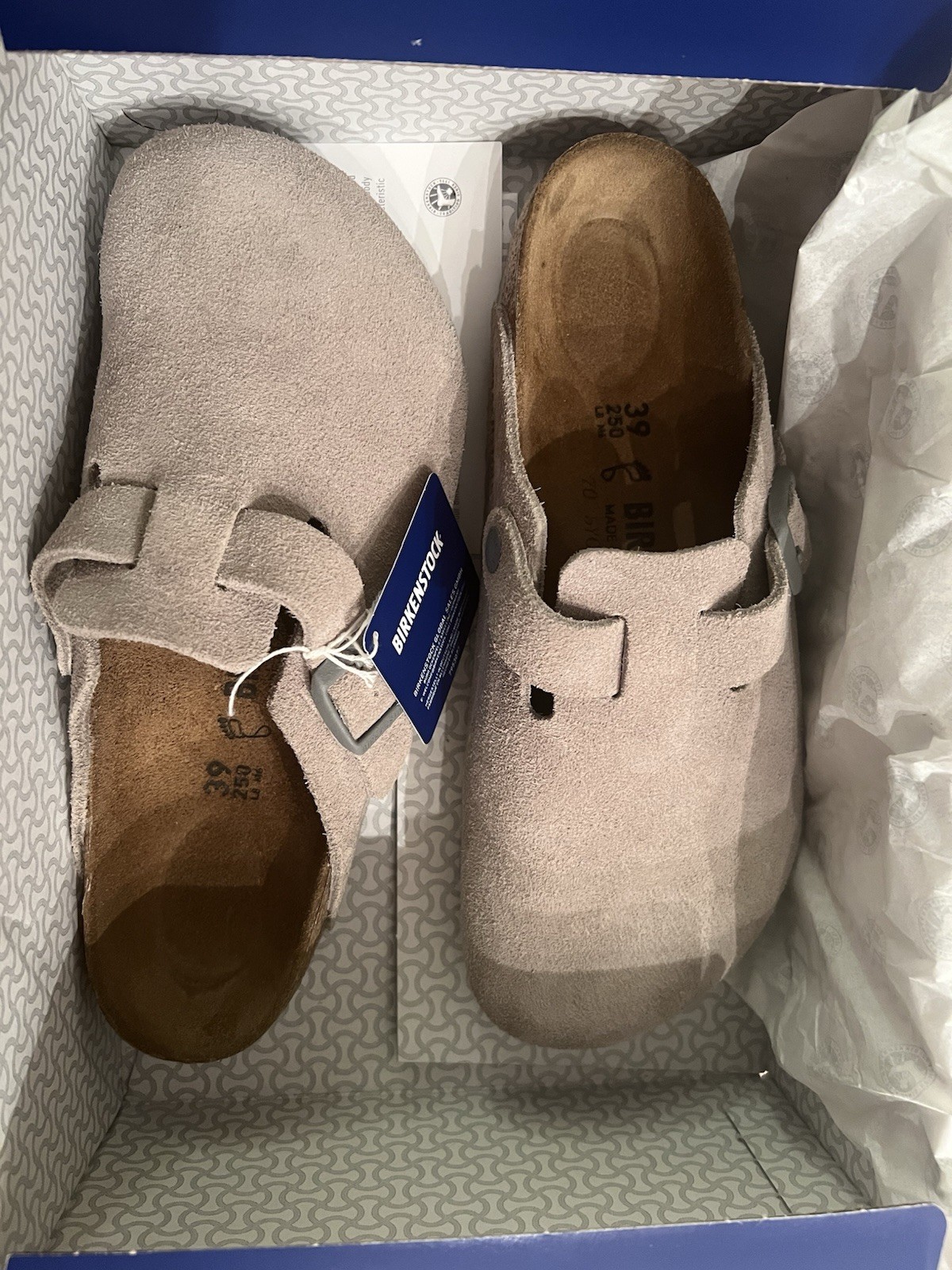 Birkenstock Boston Suede Clog Stone Coin Women’s US 8 EU 39 Regular