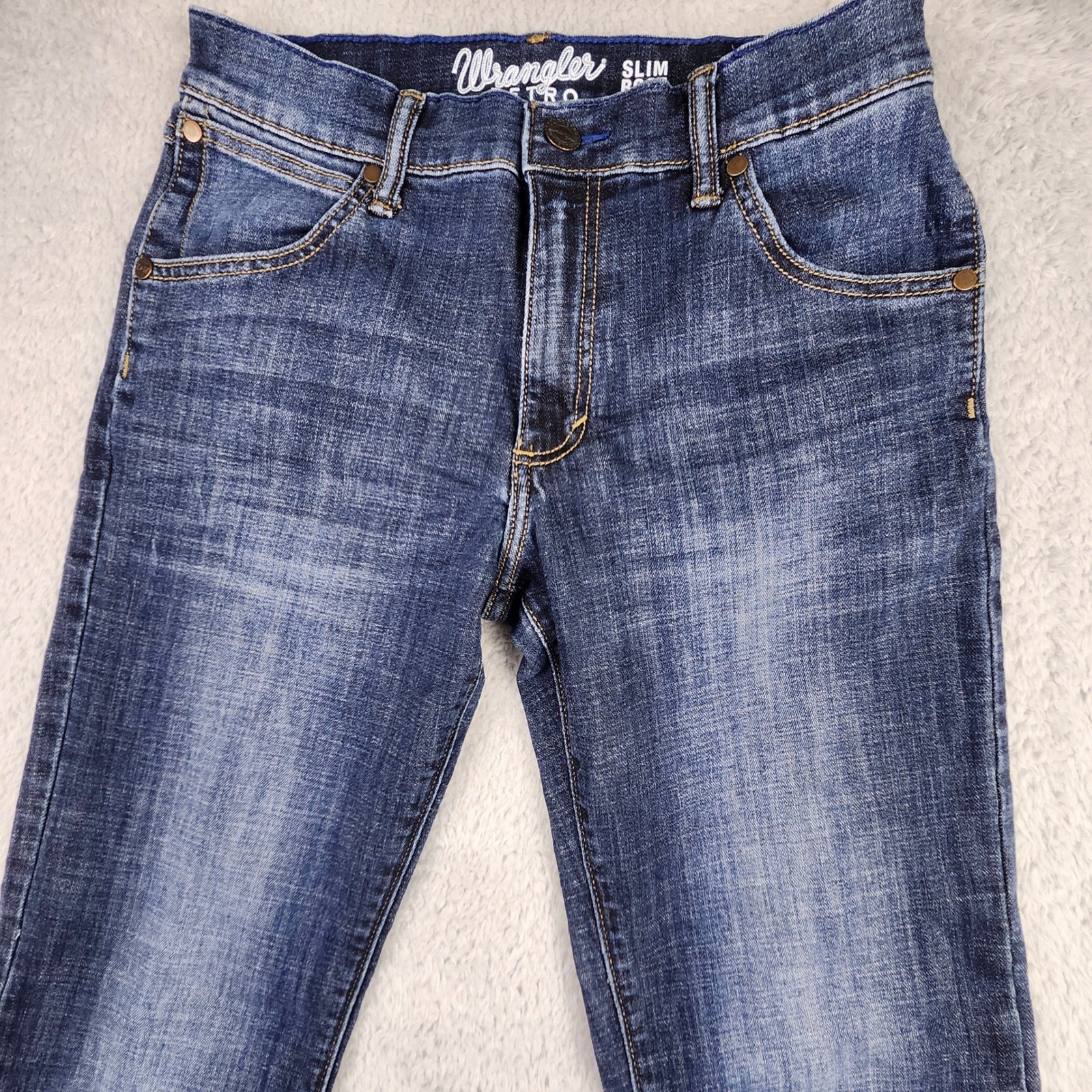 Wrangler Retro Slim Boot Jeans Mens 29×34 Blue Medium Wash Denim 77MWZRE Western