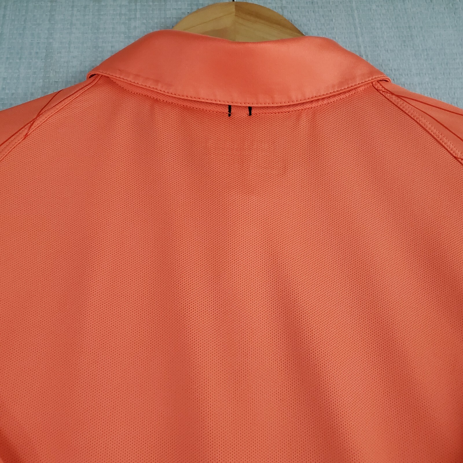 NIKE GOLF Size Medium Orange Pocketed Grid Tour Performance Mens Polo Shirt