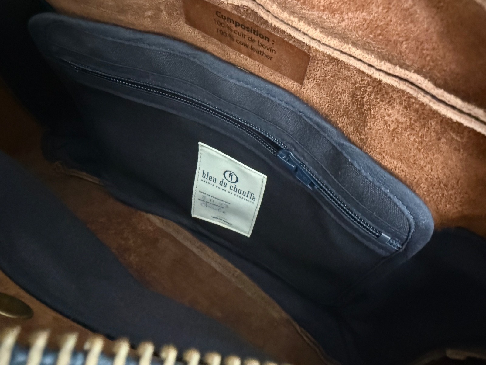 BLEU DE CHAUFFE NEW REPORT BUSINESS BAG COFFEE / WAXED STONEWASHED LEATHER