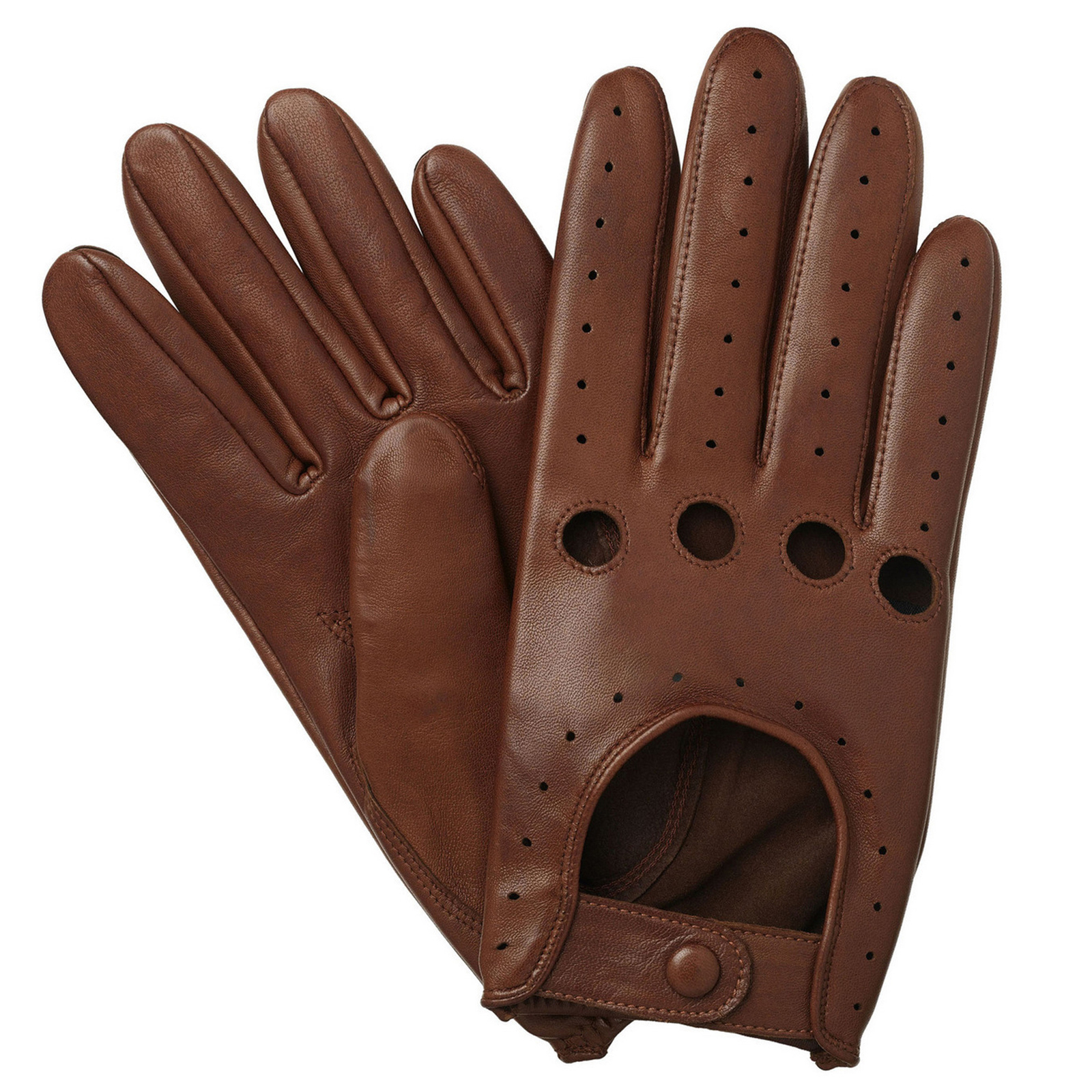 MEN’S CHAUFFEUR REAL LAMBSKIN SHEEP NAPPA LEATHER CAR DRIVING GLOVES BLACK TAN