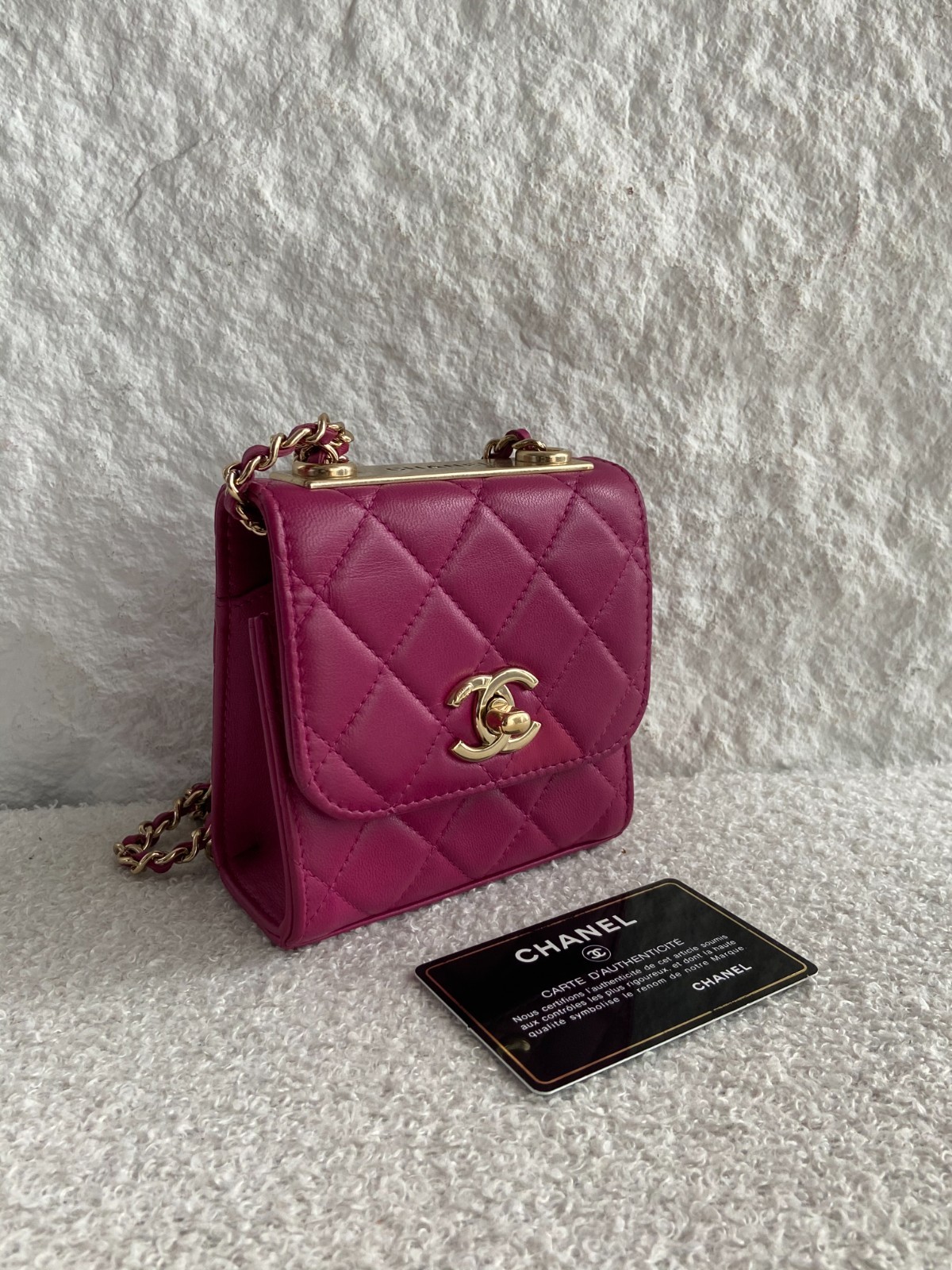 Chanel Trendy CC Mini Hot Pink Lambskin Gold Hardware Pre-Owned