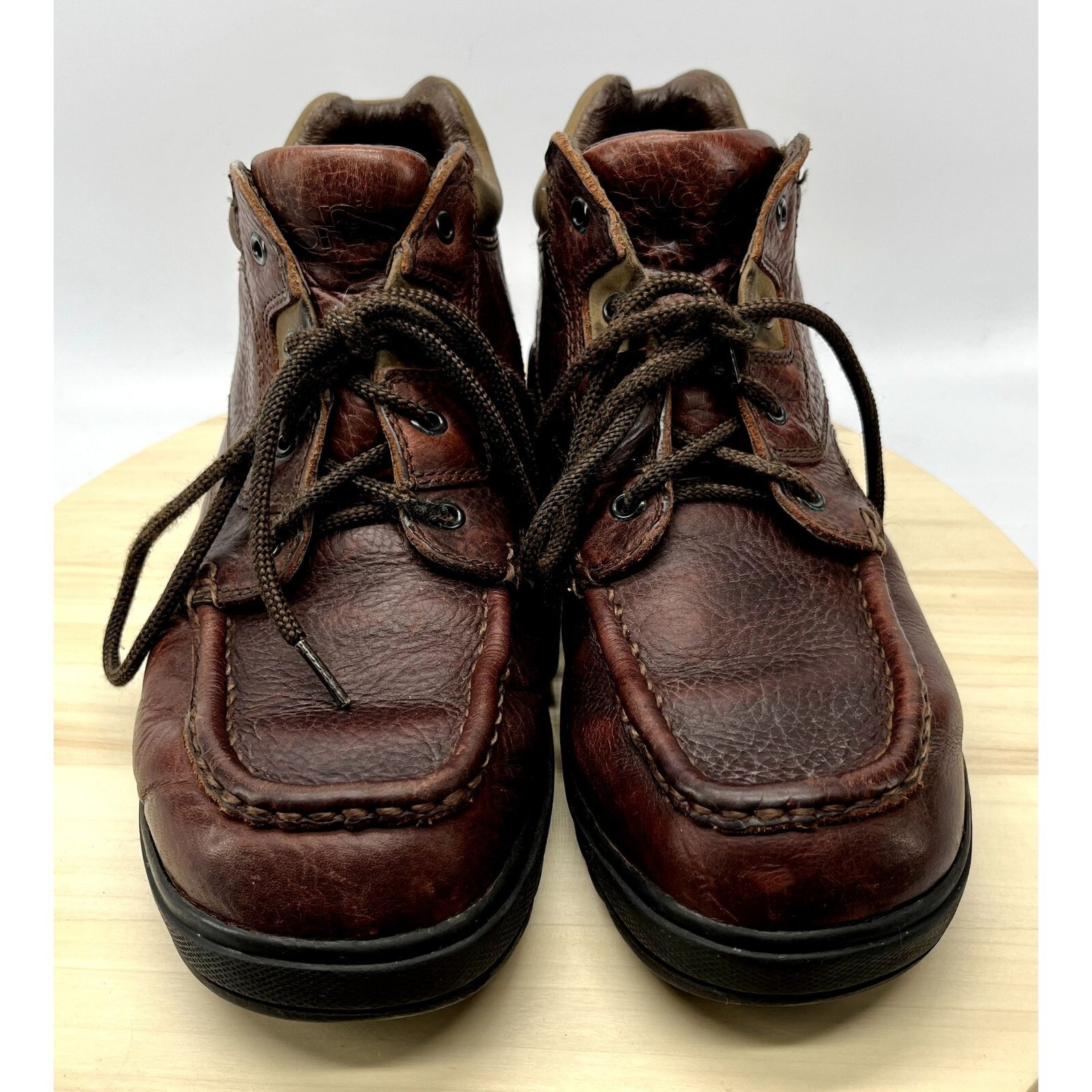 Work N Sport Brown Leather Mid Soft Toe Work Shoe sz 10 1/2 M (S1654)