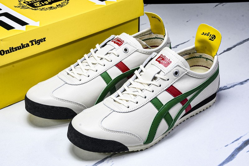 Onits*ka Tiger Mexico 66 SD Birch Green Red Yellow 1183A872-100 Unisex Size 4-11