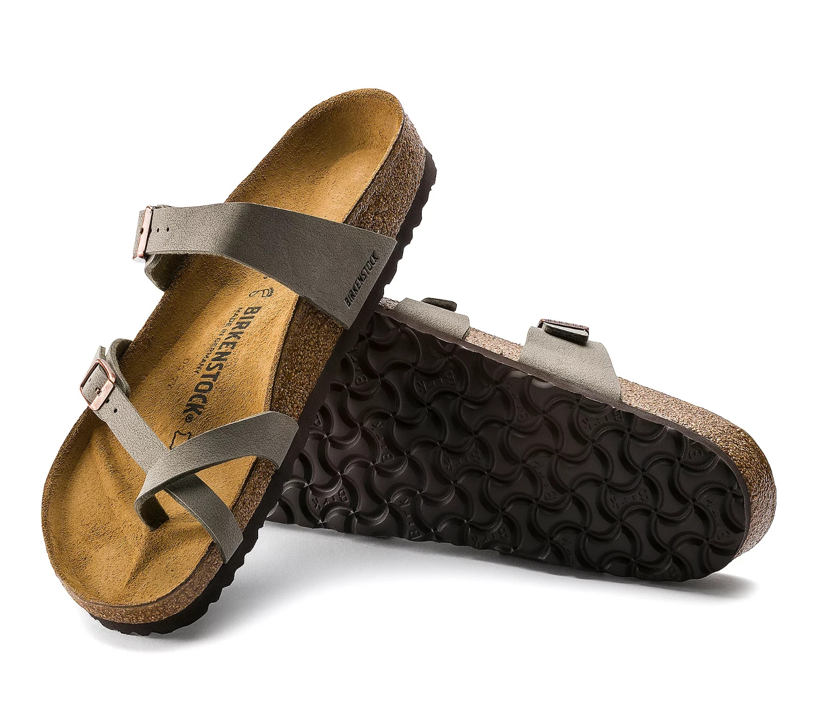 Birkenstock Birko-Flor Slide Sandal with Toe Loop Women’s Stone – Mayari