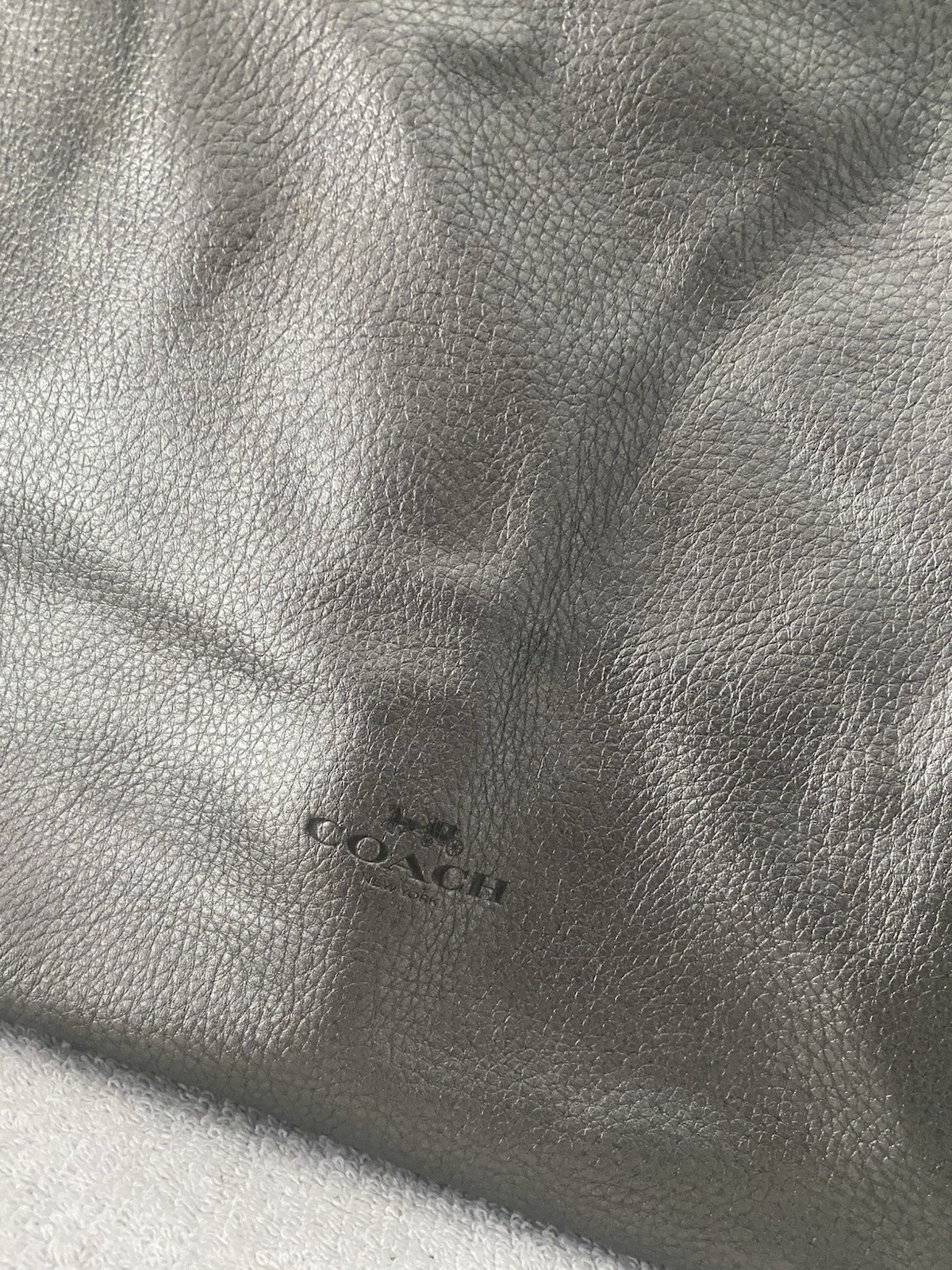Coach Leather Derby Tote Shoulder Bag Large F59388 Metallic