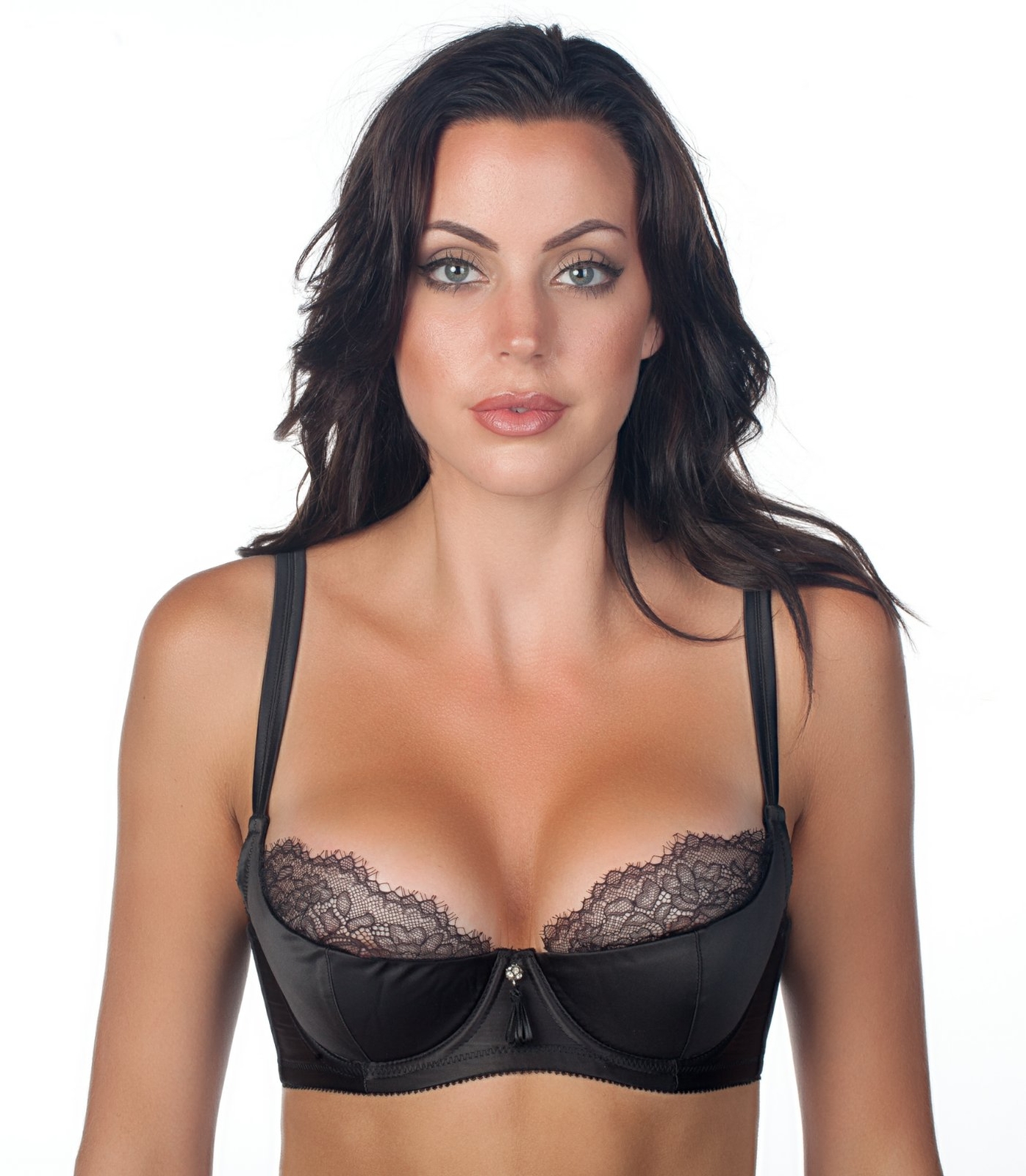 Affinitas Parfait Tamara Half Lace Shiny Satin Light Padded Balconette Bra 5921