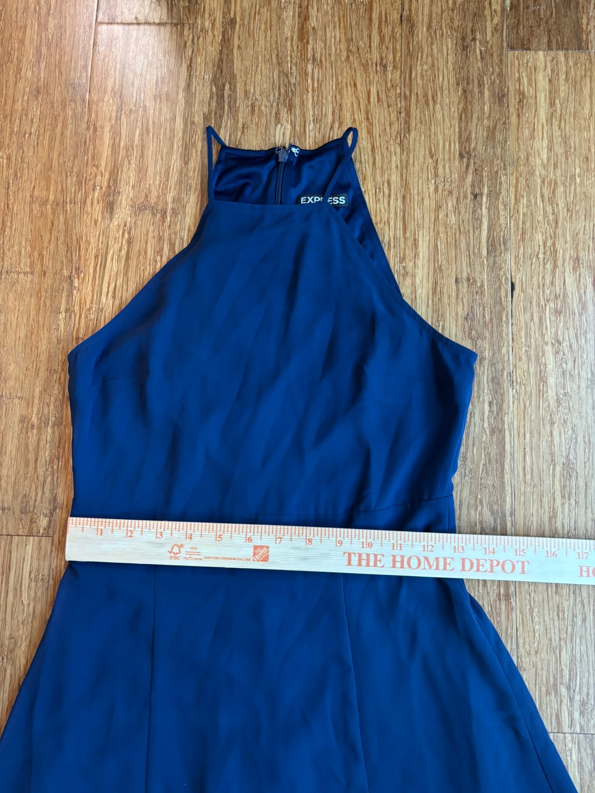 Express Navy Halter Maxi Dress Sleeveless Flowing Size 0