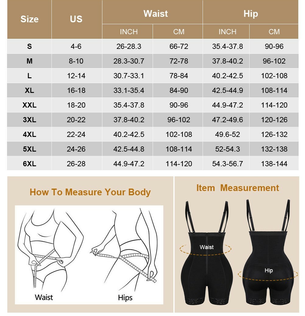 Removable Padded Hips & Butt Lifter Body Shaper Waist Control BBL Faja Shorts