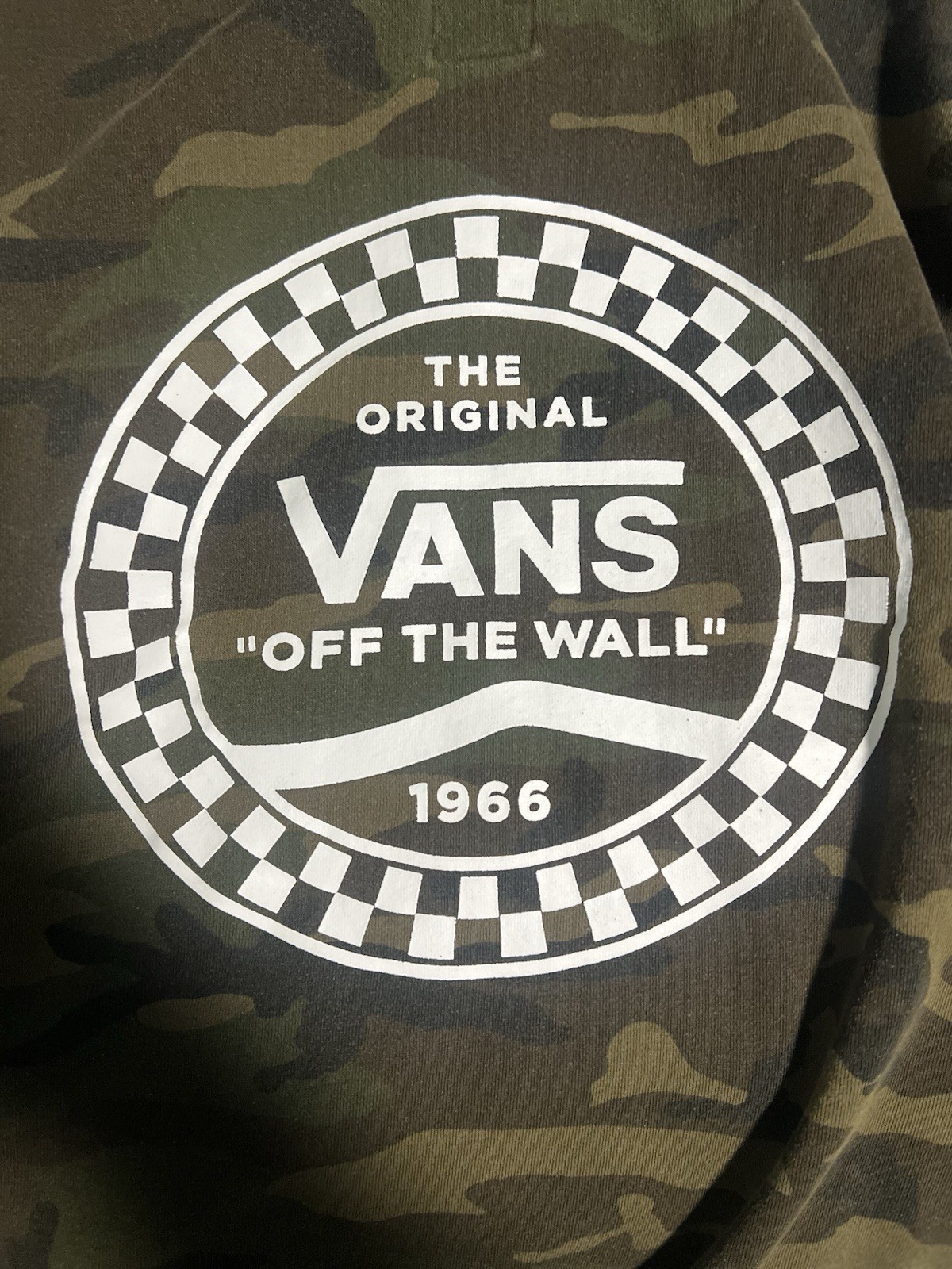 Vans Men’s L Green Camouflage Fleece Pullover Hoodie w/ Hood & Pockets