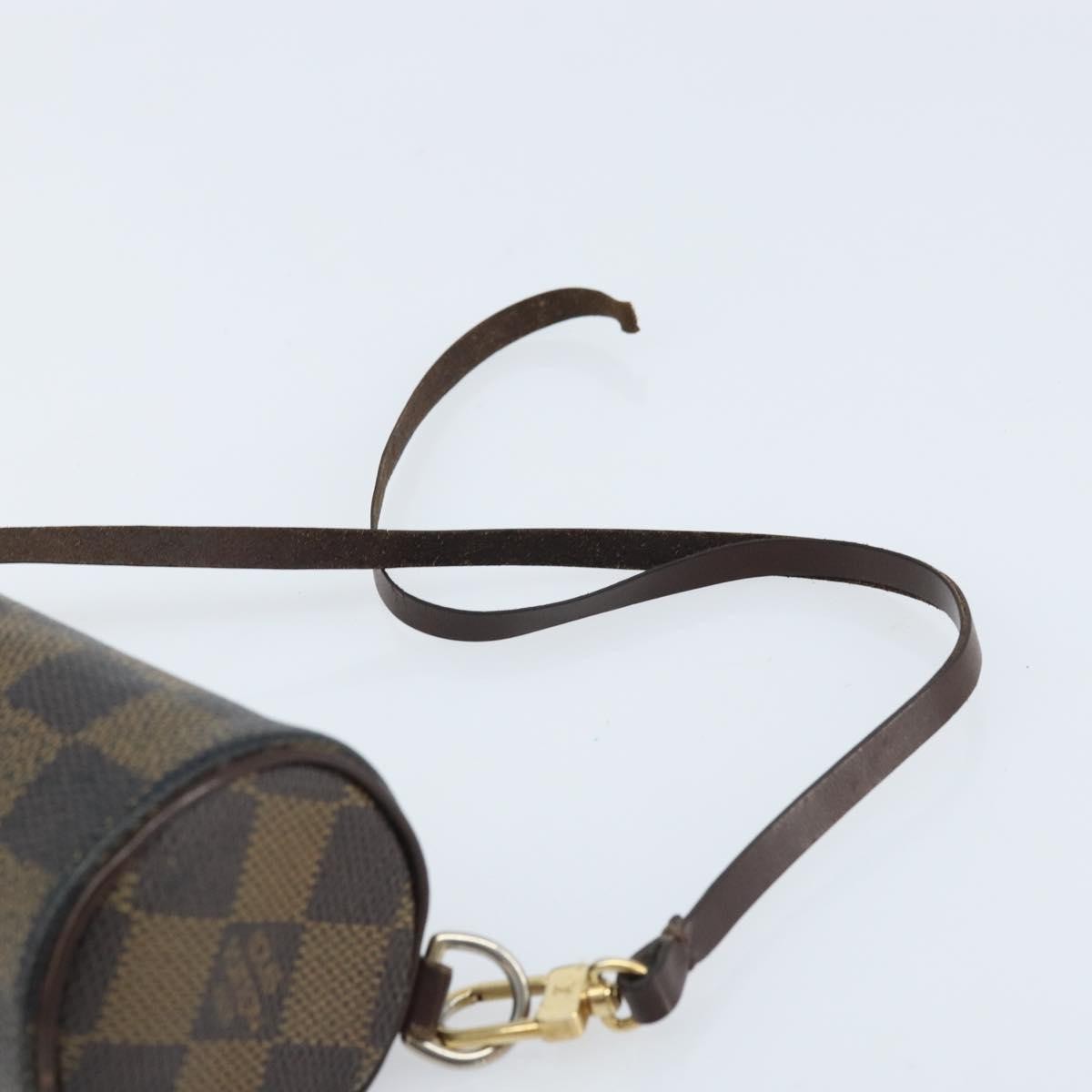 LOUIS VUITTON Damier Ebene Papillon Pouch LV Auth BA10869