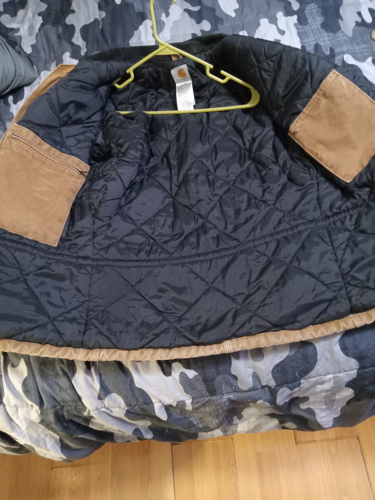 Vintage Carhartt C26 BRN Jacket Mens Small Arctic Duck Quilted Lined Chore Coat