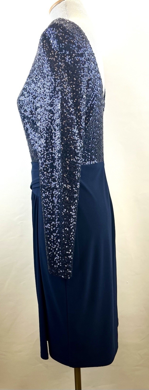 LAUREN RALPH LAUREN Size 10 Navy Polyester/Elastane Sequined Dress NWT