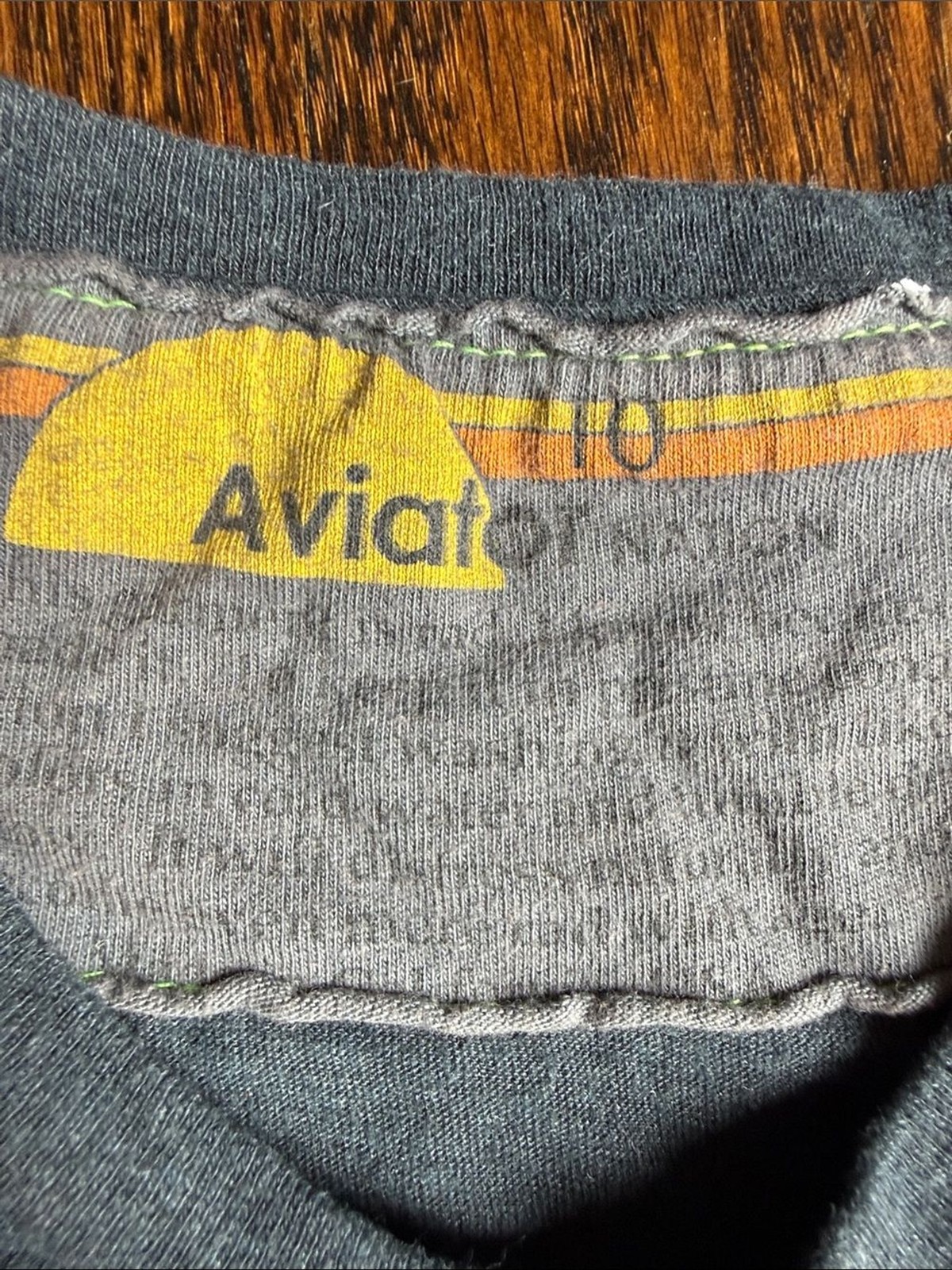 Aviator Nation Charcoal Tee with Yellow, Red, Blue & Green Graphic kids size 10