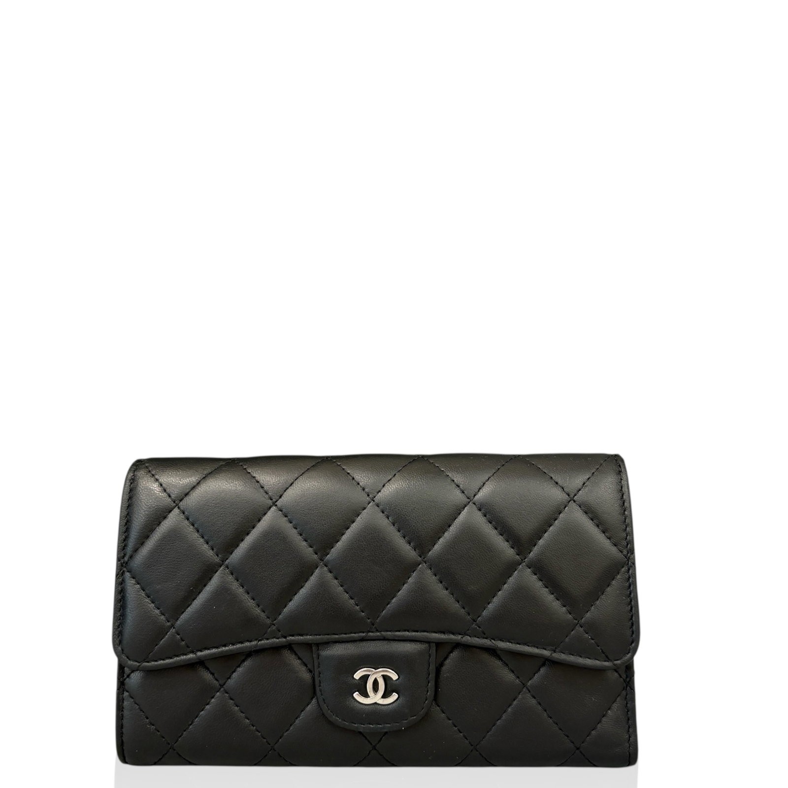 Chanel Classic Flap Continental Wallet Burgundy Black Lambskin (gv042426a1)