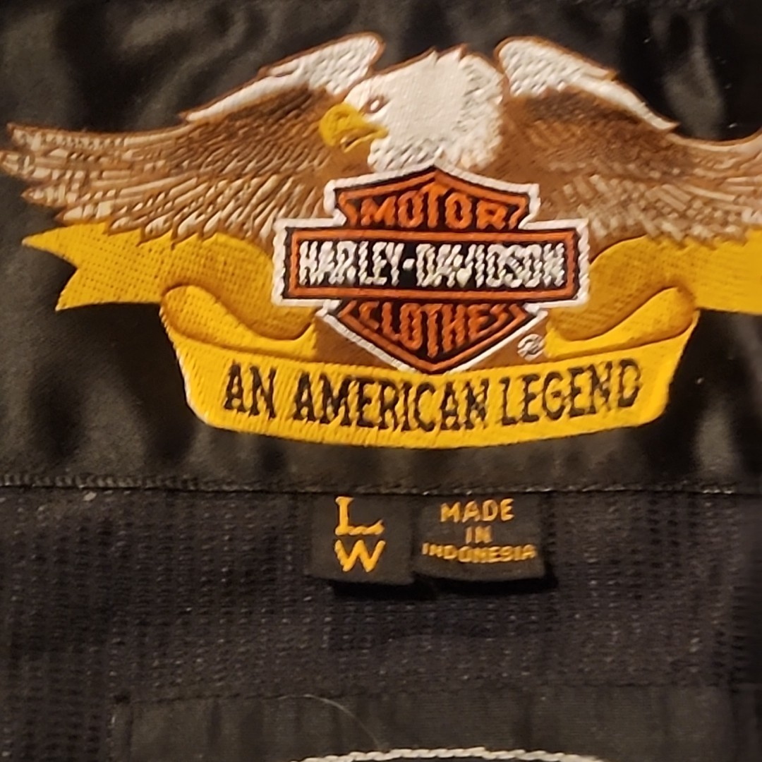 HARLEY DAVIDSON VTG 2000s Women’s Lg FXRG Series 1 Black Leather Vented Jacket
