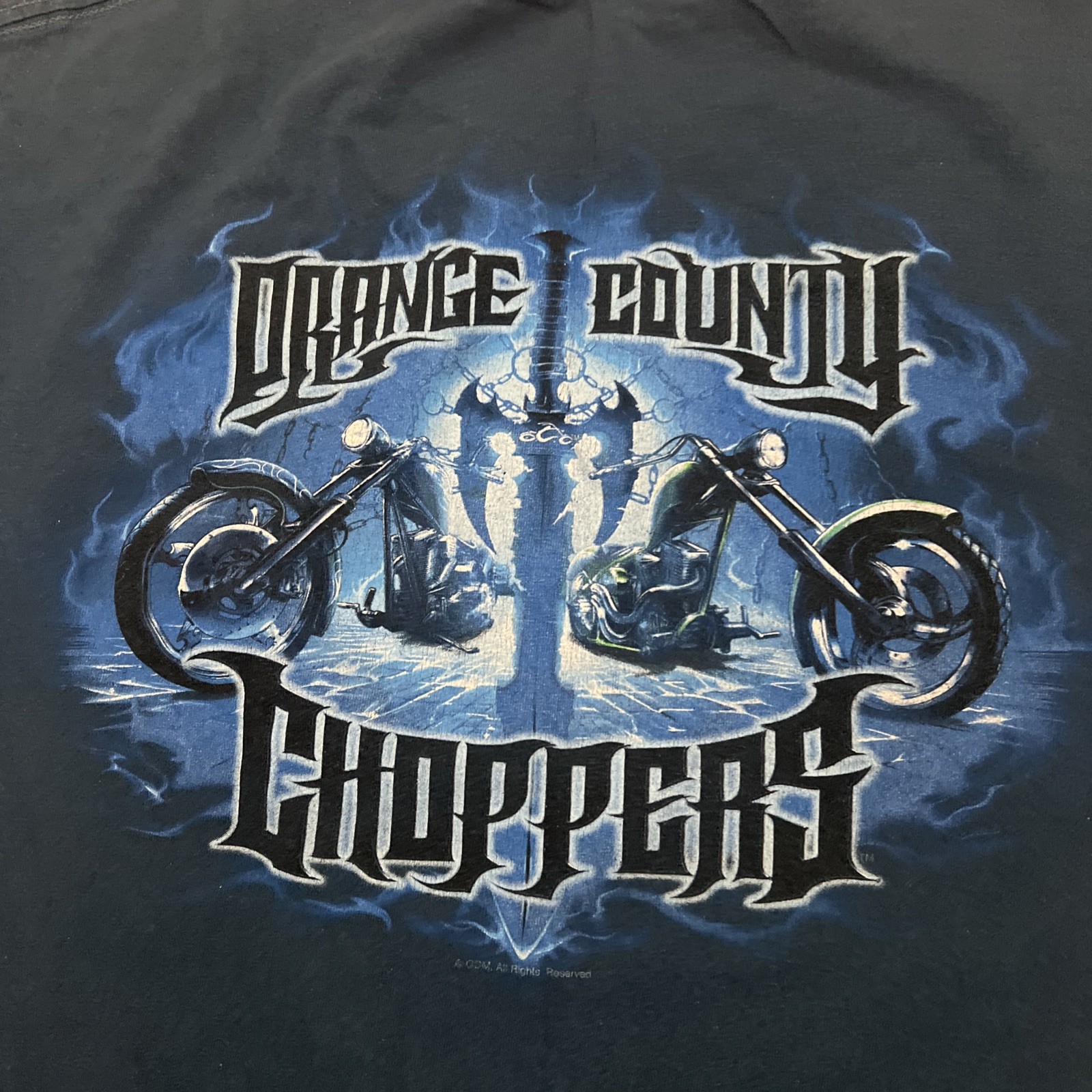Vintage Orange County Chopper T-shirt Size Large Motorcycle Sword