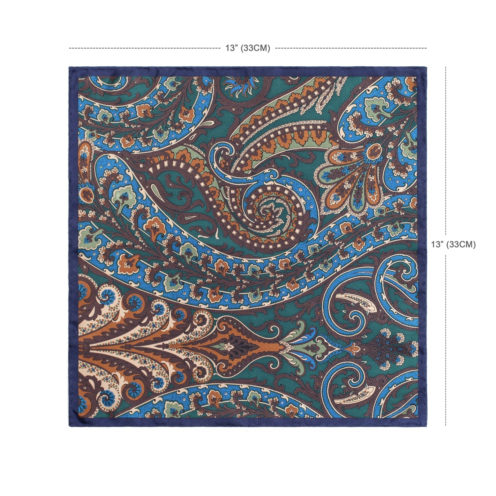 Men’s Silk Handkerchief Paisley Dot Pocket Square Suit Handkerchief 33cm 13in