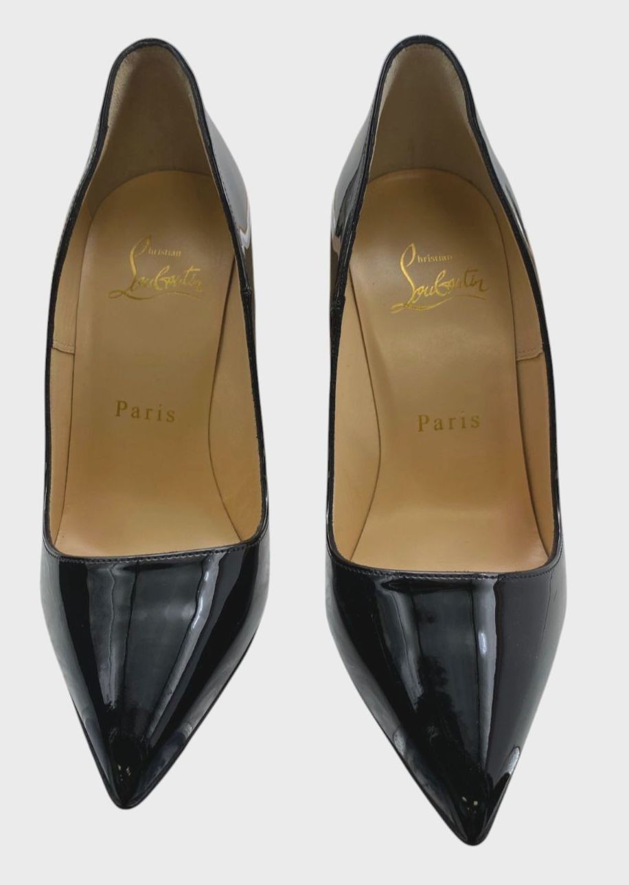 Christian Louboutin Women’s Black 120MM Kate Patent Pumps Heels Shoes Size 35