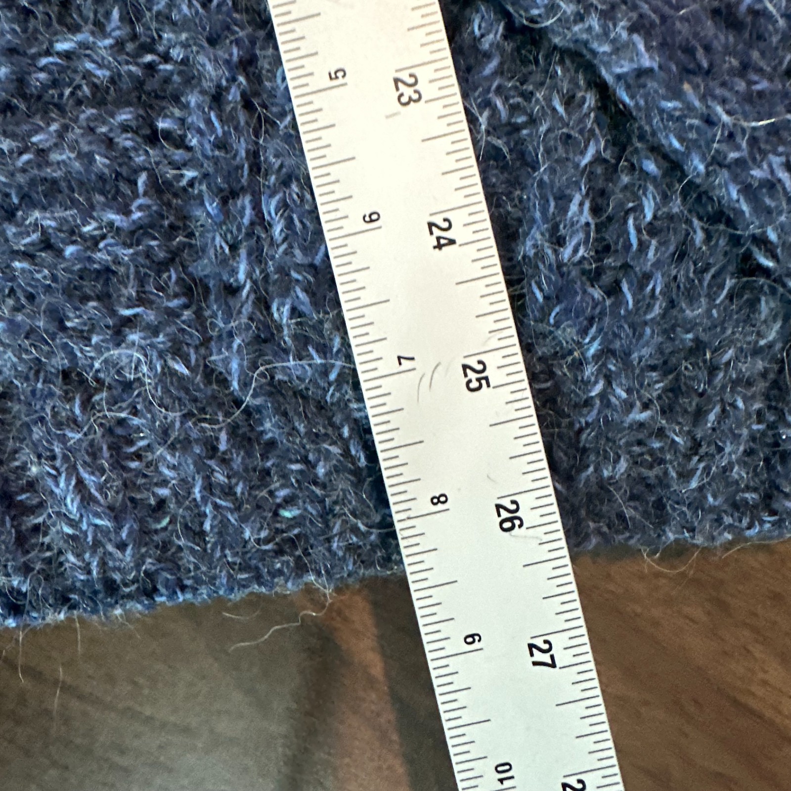 L.L. Bean HandKnit Fisherman VTG Sweater Blue Wool Cable Knit Womens L Read