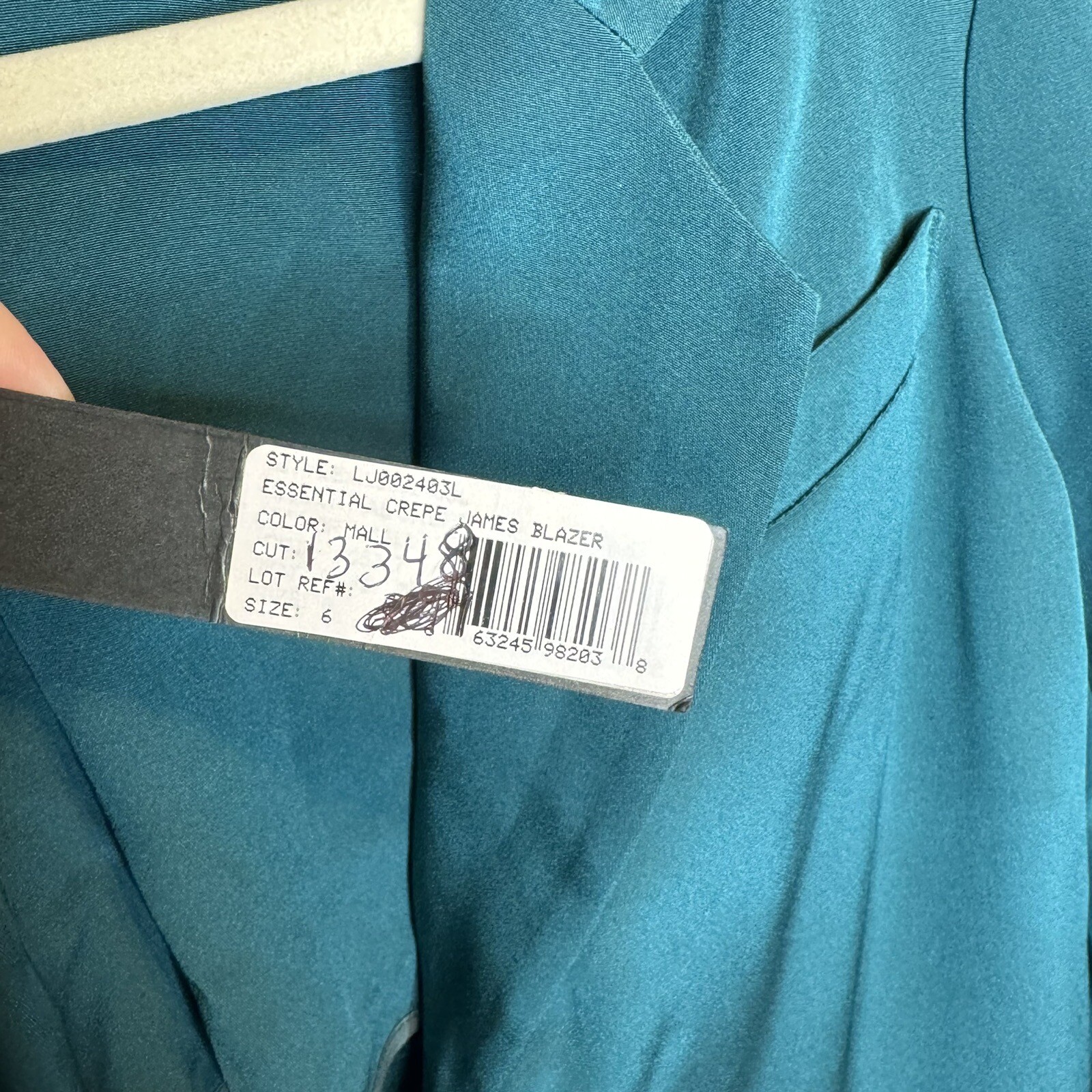 Elizabeth And James Essential Crepe Blazer Size 6 Silk 1/2 Sleeve Womens Teal