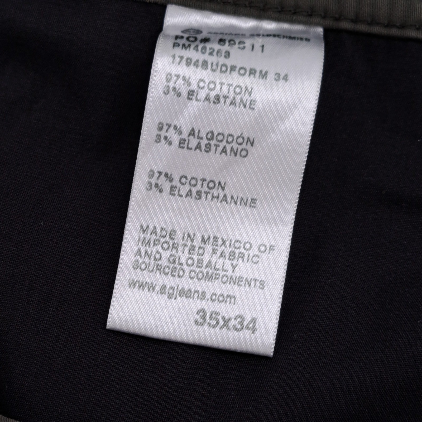 Adriano Goldschmied Everett Slim Straight Pants Mens 35×34 Italian Olive Green