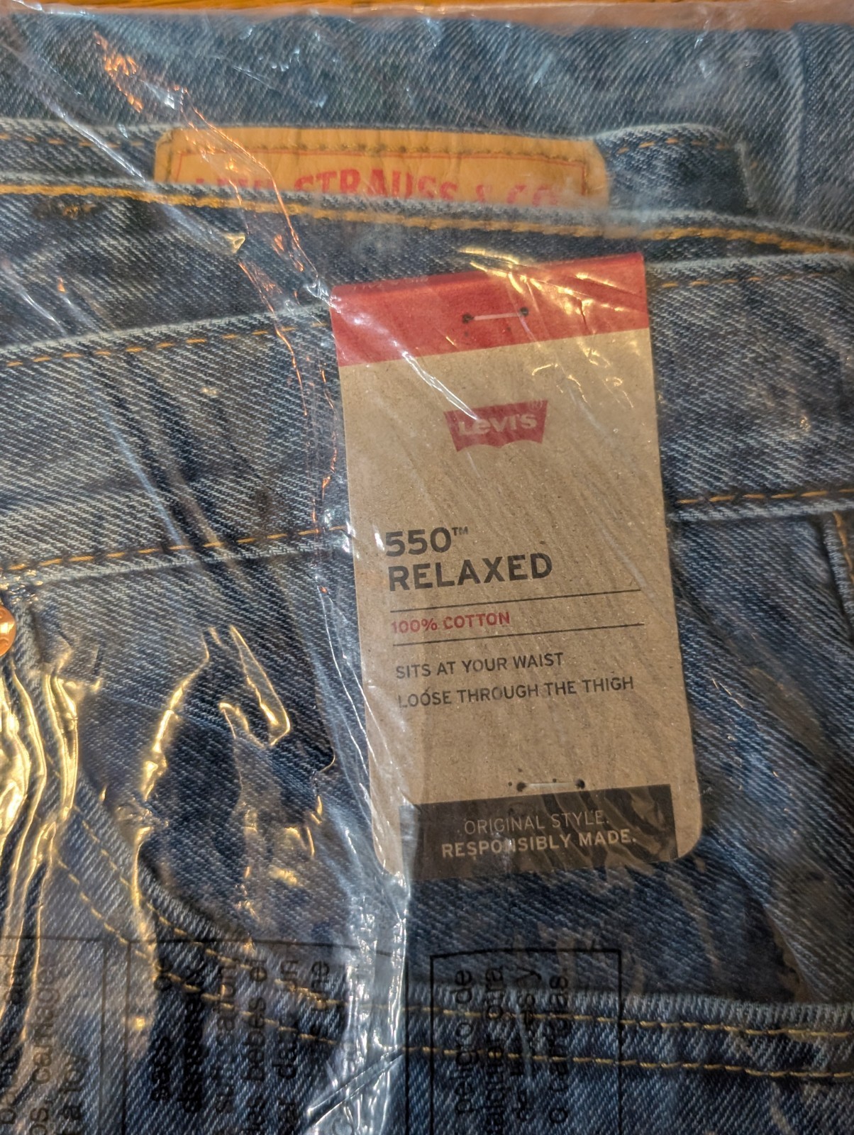 Levi’s 550 Relaxed Men’s Jeans Blue Cotton Denim Big & Tall Button Zip NWT