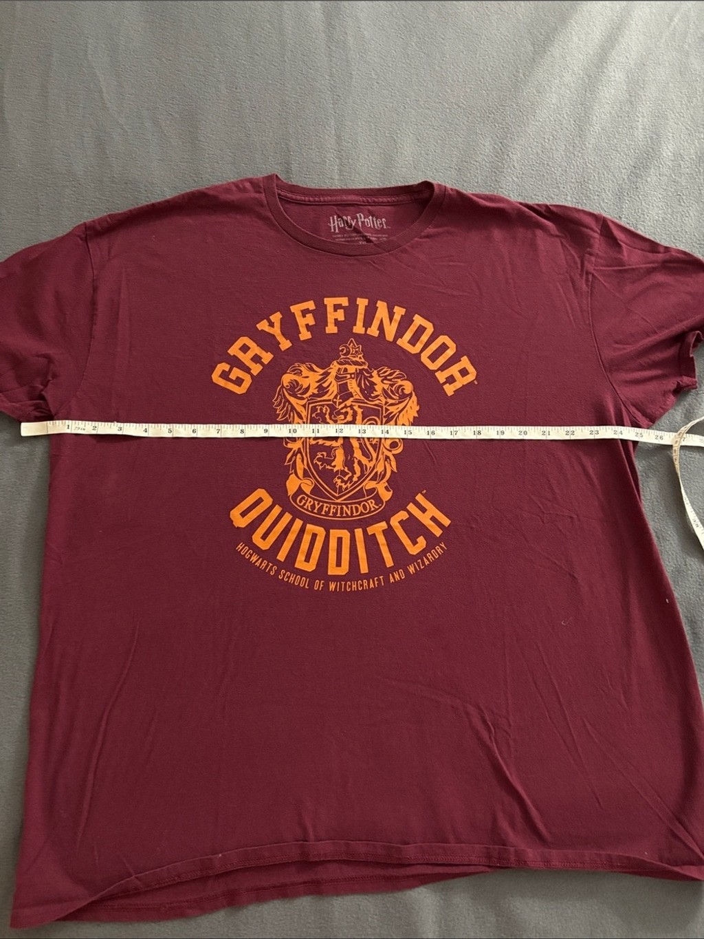 Harry Potter Gryffindor Quidditch Graphic Tee Burgundy XXL Hogwarts